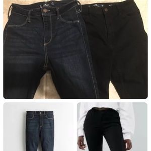 2 pairs hollister high rise super skinny jeans 1